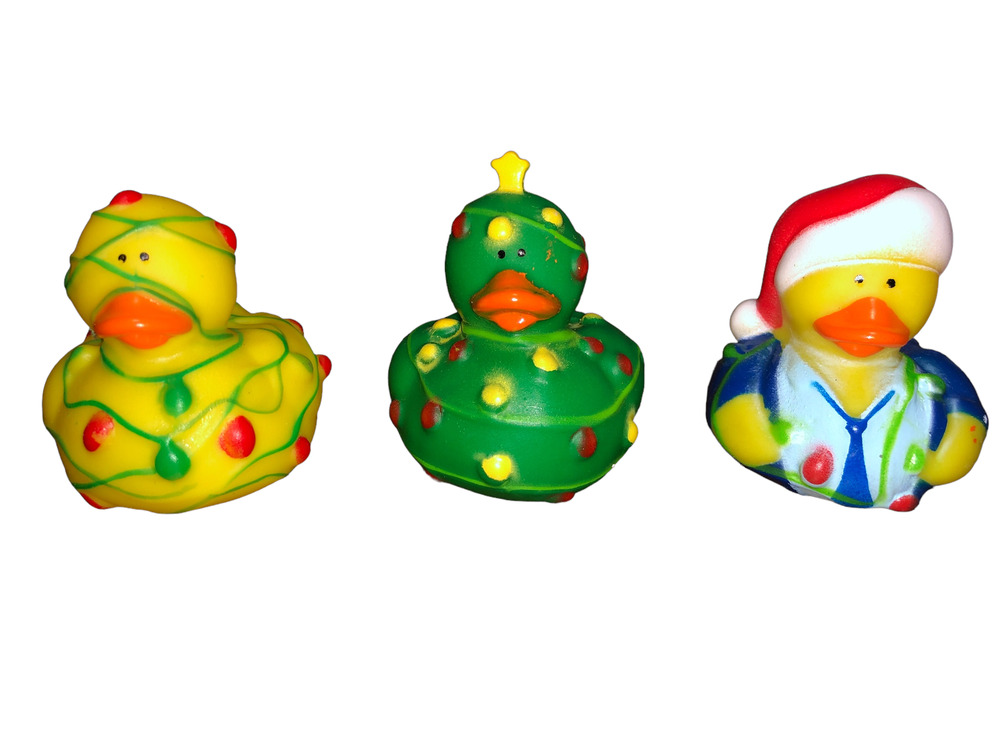 Set of 3 Christmas Vacation Holiday Lights 2" Rubber Ducks Duckies Jeep Duck